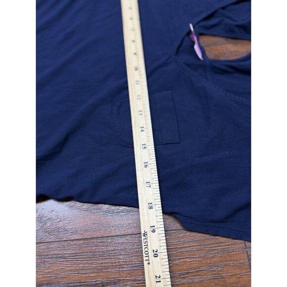 Lilly Pulitzer M Blue V-Neck Knee-Length Dress Back Keyhole 100% Pima Cotton - Picture 9 of 9